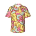thumbnail image 2 of Xecao Donut and Blue print Hawaiian shirt - a stylish short-sleeve button-down for men, perfect for casual beach and tropical outings., 2 of 9