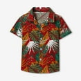 thumbnail image 5 of Boys Hawaiian Shirts Kids Girls Short Sleeve Summer Casual Gentleman Tops Beach Holiday Floral Boys Graphic Tees Red 6-7 Years, 5 of 5