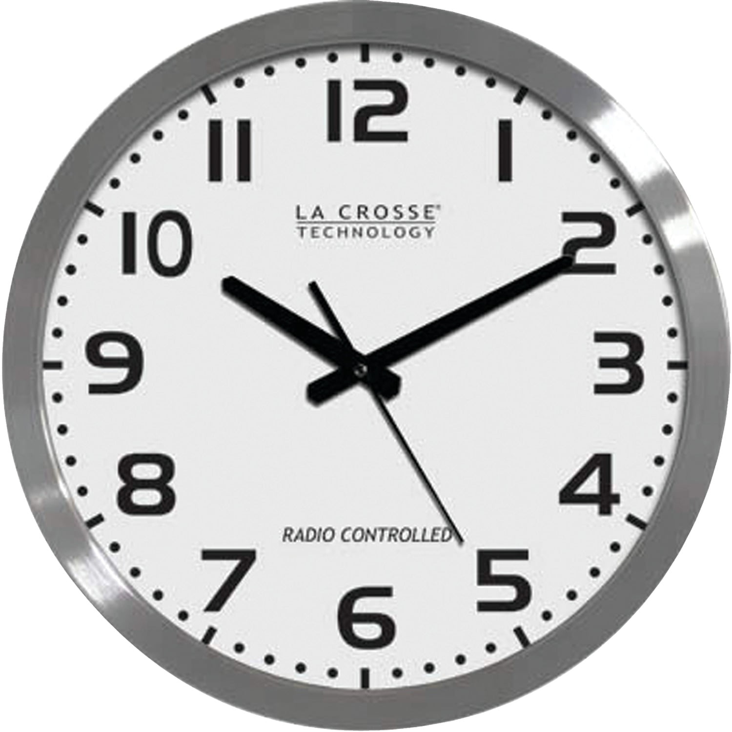La Crosse Technology WT-3161WH 16" Brushed-Metal Atomic Wall Clock & Fiji AA 40 PK