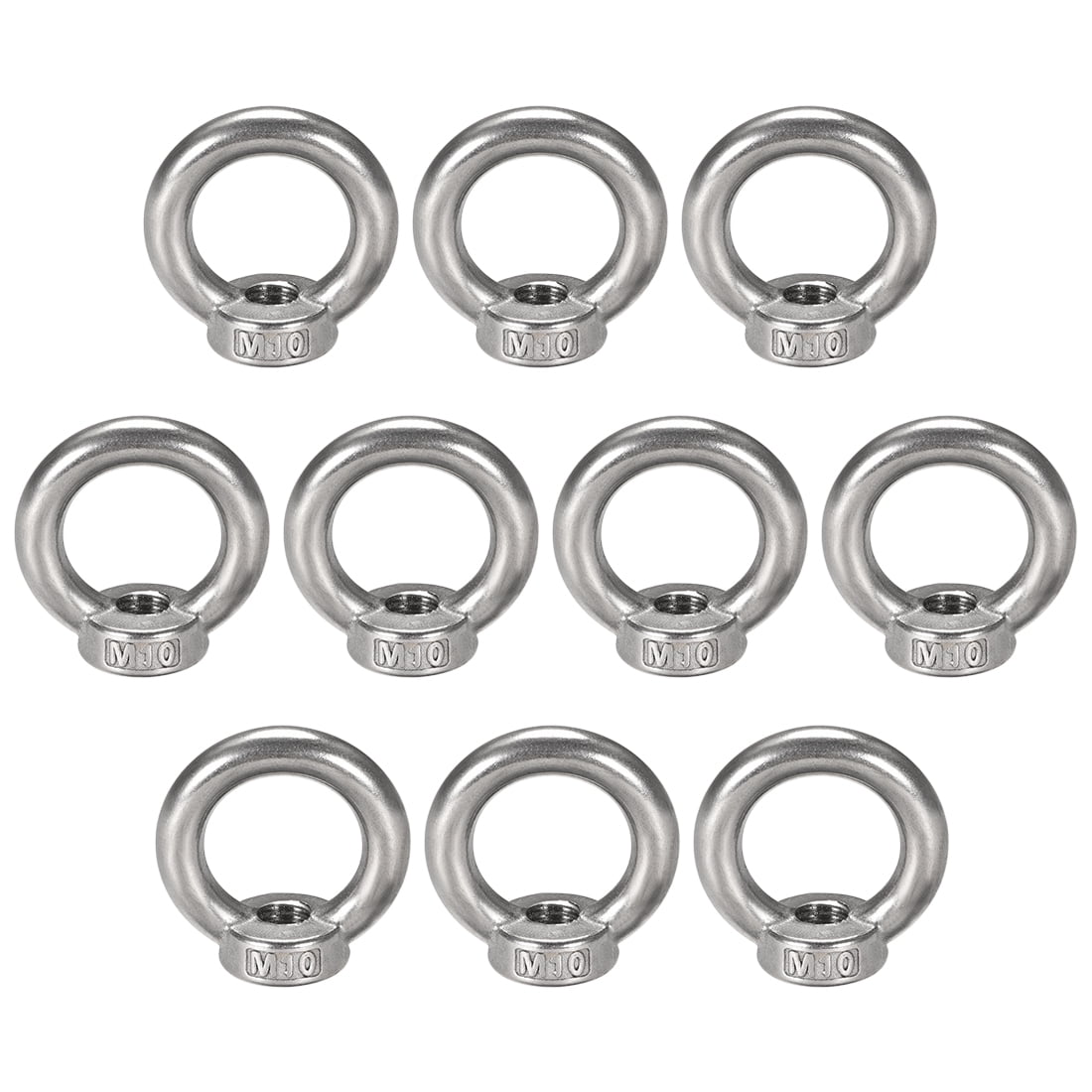 New 6 x M10  Lifting Eye Nuts 316 Grade Stainless Steel M10 Eye Nuts x 6 Pieces 
