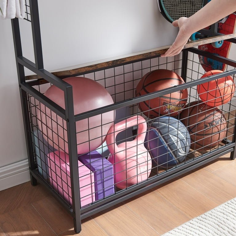 Braque Sports Storage Rack - Holds 2 Bikes, Skis, Balls & Gear, 86.5"H, Easy Assembly