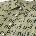 thumbnail image 6 of FUZHIQ Boys Shirts Button Up Baby Fall Shirt Boys Full Of Letters Face Long Sleeve Children Go Out Fashionable Casual Top ,6-12 Months, 6 of 6