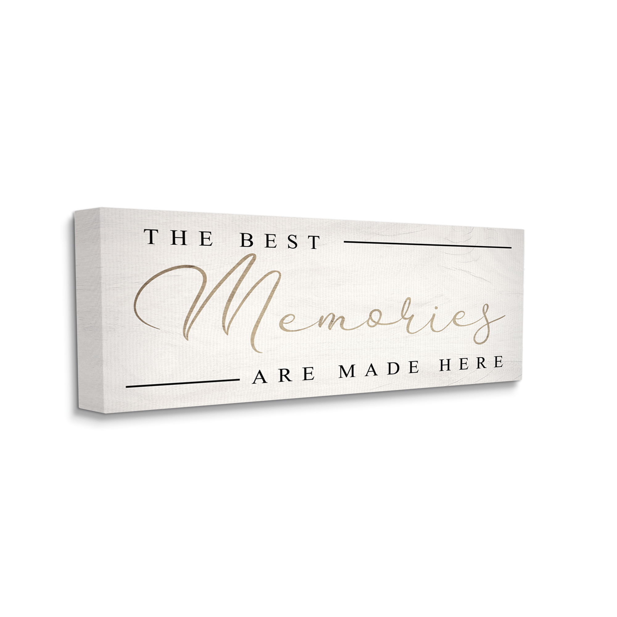 Stupell Industries Memories Phrase Touching Shabby Chic Glam Sign Canvas Wall Art, 24 x 10, Design by Daphne Polselli