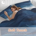 thumbnail image 5 of Navy Blue Ombre Bedding 3 Piece Duvet Cover Set Queen Size, Modern Moire Gradient Watercolor Soft Microfiber Comforter Cover with Zipper Closure & Pillowcases, Wrinkle & FadeResistant Quilt Cover, 5 of 9