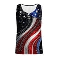 thumbnail image 4 of Dolkfu 250th Anniversary Independence Day Women'S Clothing Multicolor Sleeveless V-Neck Button Fashion Patchwork Tank Tops Multicolor,Xl, 4 of 5