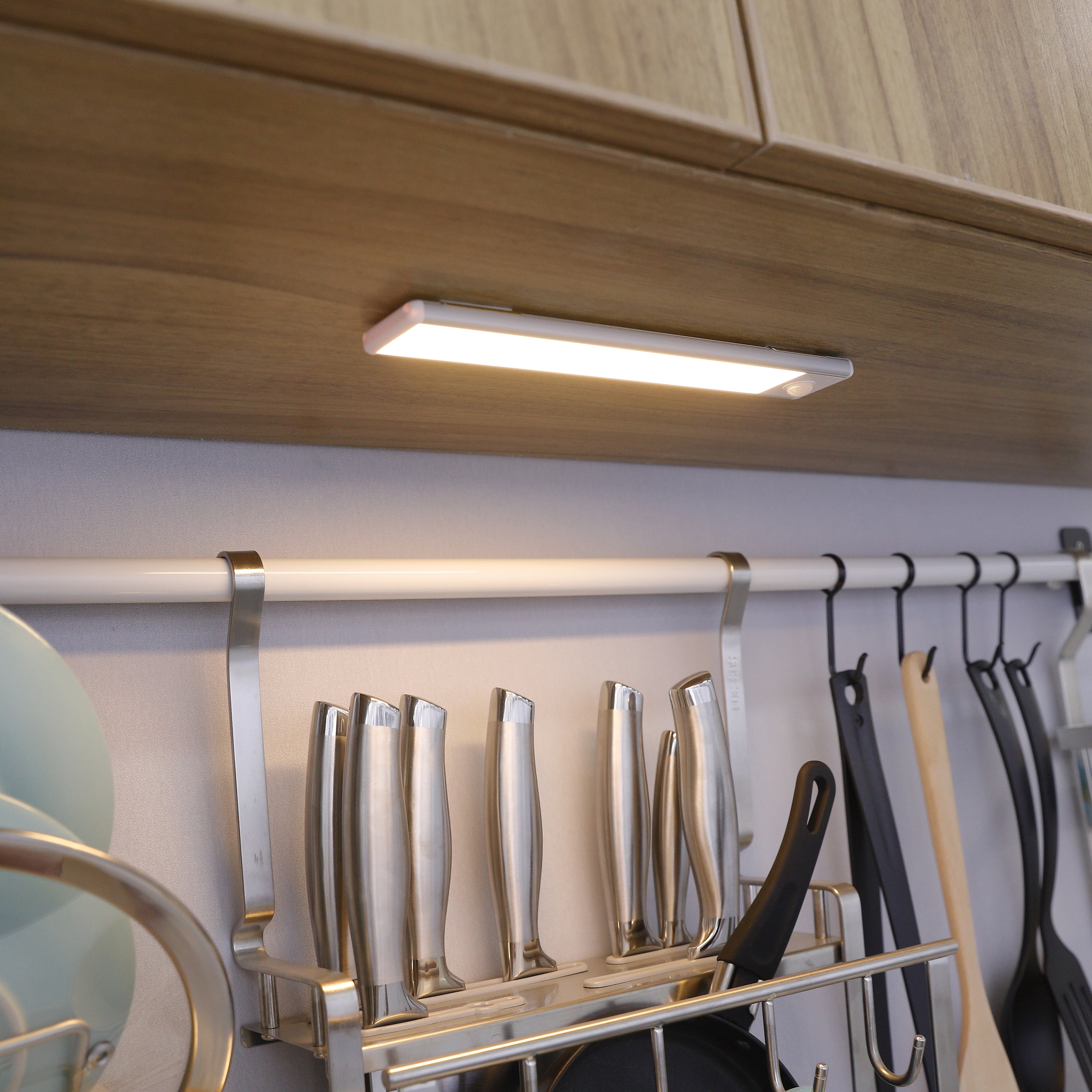 (2 pack) Great Value 9" 100 Lumens Rechargeable Under Cabinet Light, Soft White