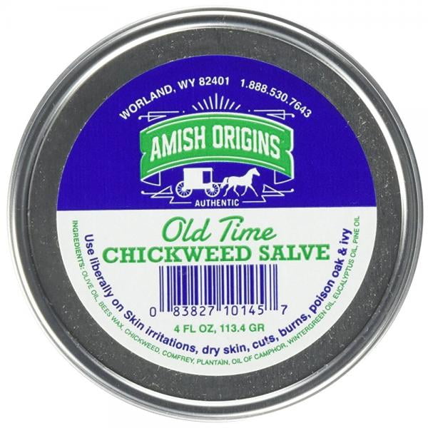 Amish Origins Old Time Chickweed Salve Tin, 4 Ounce - Walmart.com