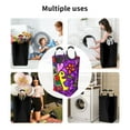 thumbnail image 4 of DouZhe 50L Rectangular Laundry Basket, Doodle Skull Flowers Prints Waterproof Foldable Laundry Hamper with Aluminum Handles, 4 of 6