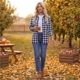 thumbnail image 6 of Plaid Flannel Shirts for Women Long Sleeve Button Down Shirt, S, 6 of 7
