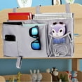 thumbnail image 5 of Bedside Caddy Organizer/Bedside Hanging Storage Bag Multi-Function Caddy for Bunk bed Hospital Beds Dorm Bed Rails, Holders Books Glasses Phones Magazine(Gray), 5 of 7