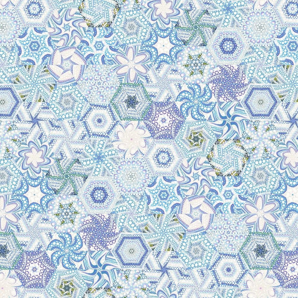 100% High Quality Quilt Shop Cotton Elephant Skin Texture in Blue from New Dawn Digital Print Collection for Northcott Fabric