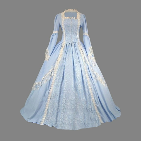 NSLGXD Lolita Dresses for Women 2024 Gothic Long Dresses Lace Up Medieval Renaissance Dress Retro Swing Court Dress Cosplay Gown