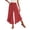Red, variant on Womens Polka Dot Gaucho Wide Leg Pants Ruffle Elastic Waist Palazzo Pants Flowy Summer Vacation Dark Blue XL