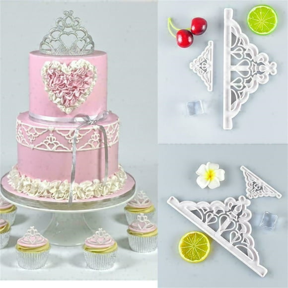 RKSTN Cake Pop Mold 2Pcs Crown Plastic Fondant Cutter Cake Cupcake Tools Decorating Baking Cake Pop Mold