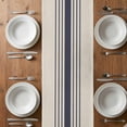 thumbnail image 6 of Midnight Blue Striped Table Runner - 90 Inch Long, Kitchen Dining Table Runner Dresser Scarves, Beige Geometric Modern Art Farmhouse Decor for Coffee Tables Wedding Party Banquet, 6 of 8