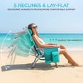 thumbnail image 3 of Pirecart 2 PCS Foldable Beach Chairs, Wide 25" Low Backpack Beach Chair for Adults, with Storage Bag, Cooler Pouch,Towel Bar, Headrest, Green, 3 of 11