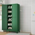 thumbnail image 2 of 74.8"H Metal Stoarge Cainbet with 2 Doors and 5 Adjuctable Shelves for Kitchen Pantry Home Office, 2 of 6