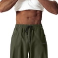 thumbnail image 6 of YABCSAZ Men's Casual Cargo Pants Zipper Pockets Tapered Joggers Wide Leg Baggy Tactical Pants Men Athletic Pants Drawstring Elastic Waist Sweatpants for Workout, Jogging, Running, Hiking, 6 of 7