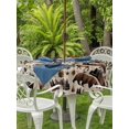 thumbnail image 3 of Outdoor Tablecloth with Umbrella Hole for Patio/Picnic/Party/Camping, Brown Bear Elk Cabin Waterproof Table Cloth Round Cover Washable, Vintage Farmhousee Pine Tree Forest (Dia 54"), 3 of 9