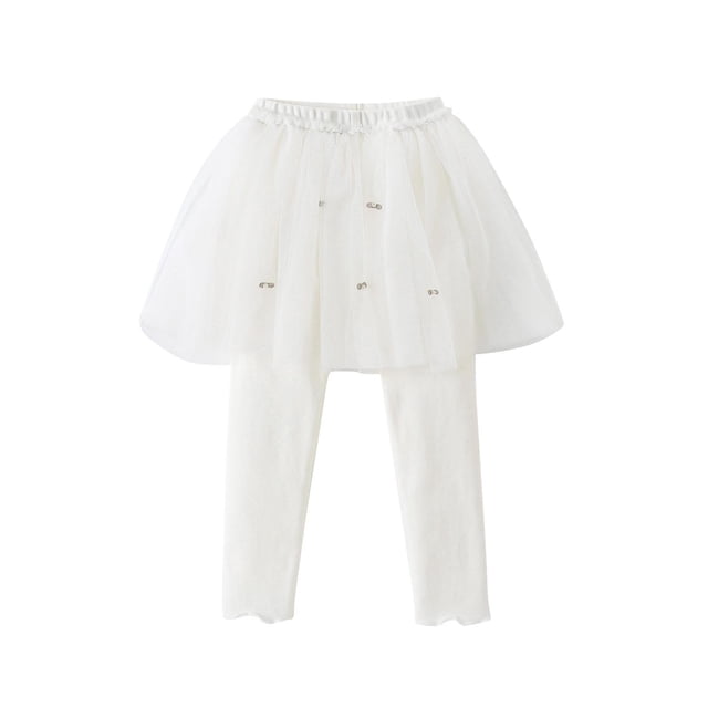 Odeerbi 9M-6Y Niñas Leggings Con Falda Tul Tutú Pantalones Falda de Gasa de Dos Piezas Pantalones Casual Cómodo Leggings