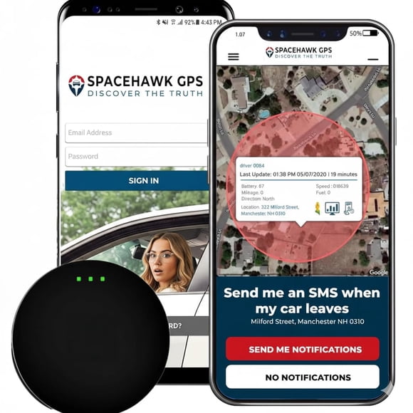 SpaceHawk GPS Tracker - Real-Time Mini GPS System. Hidden GPS Tracking Device for Cars, Trucks, Trailers, Assets & Fleet Vehicles. Waterproof Portabl