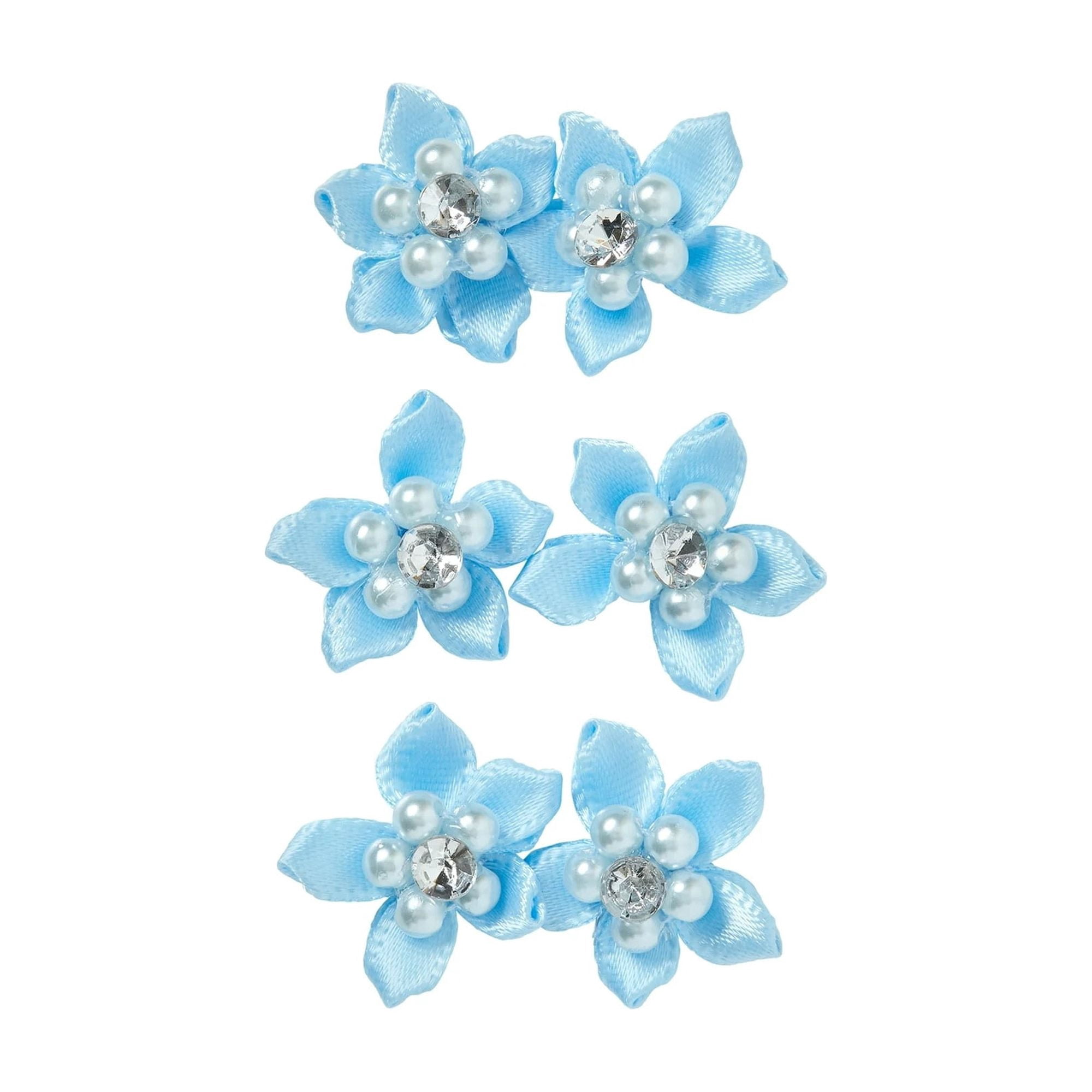 Hello Hobby Accessory Sheer Flowers, Light Blue, 6 piece