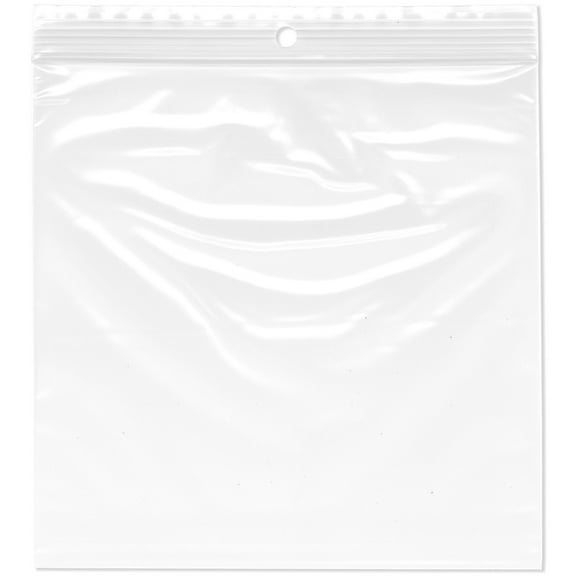 Plymor 6" x 6" (Pack of 100), 2 Mil with Hang-Hole Zipper Reclosable Plastic Bags