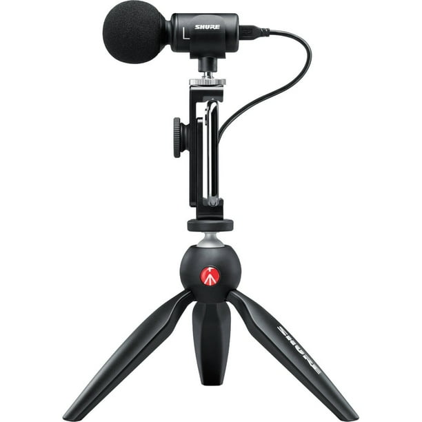 Micrófono y VideoKit MV88+VIDEOKIT Shure Tripie, Abrazadera, Cables USB-C e Iluminación Shure Incluye Bolsa de Neopreno