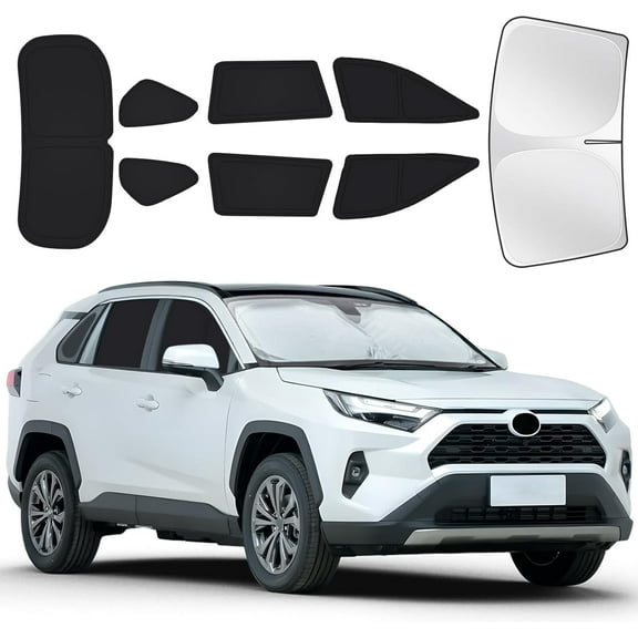 for Toyota RAV4 2019-2025 Car Window Shades, 8pcs Privacy Sun Shade Set for Front Windshield Side and Rear Windows, Full Window Covers Keeps vehicle Cool for Camping Napping