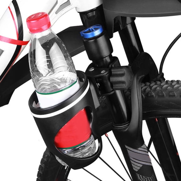 HAMPPLIES Adjustable Black Cup Holder for Scooter and Pushchair, Bottle Holder Compatible with Strollers, 1 Pack