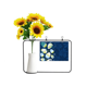 thumbnail image 1 of Religión festival pascua huevo Stripe Circle Tarjeta de bendición de jarrón de girasol artificial, 1 of 3