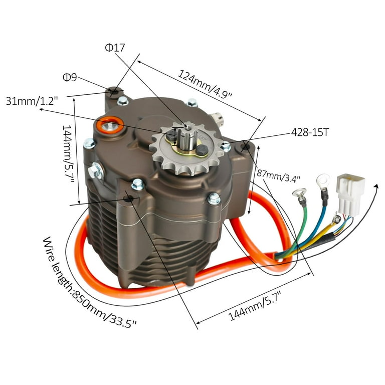 72V 1000W High Torque Brushless DC Motor Kit with Sine Wave
