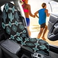 thumbnail image 4 of Uourmeti Teal Cactus Geometric Pattern Sweat Carseat Protector Universal Terry Cloth Car Seat Cover, Machine Washable Soft Car Seat Towel Cover Fit for Trucks Vans SUVs, 4 of 7