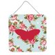 thumbnail image 1 of Impresiones para colgar en la pared o puerta Caroline's Treasures BB1043-RS-BU-DS66 Mariposa Shabby Chic Azul Rosas 6 x 6 Multicolor, 1 of 1