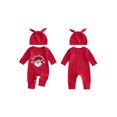 thumbnail image 2 of RUINIXCW Infant Boy Girl Christmas Outfit Long Sleeve Crew Neck Romper and Hat Set, 2 of 8