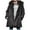 Dark Gray, variant on Women's Coat Reversible Sherpa Fuzzy Winter Puffer Jacket Blue, L