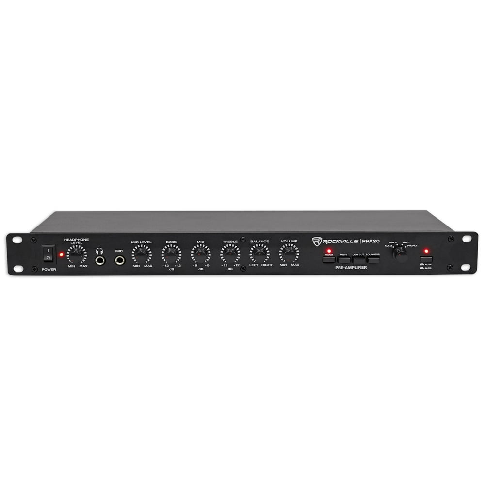 Rockville PPA20 Preamp Professional 1U Rack Mount PreAmplifier w