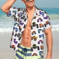 thumbnail image 4 of KLL Men's Hawaiian Shirt Short Sleeve Button Down Beach Shirts-Cartoon Monster Trucks1, 4 of 6