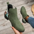 thumbnail image 6 of Fesfesfes Boots Women Fashion Color Boots Chunky Heel Low Heel Pointed Toe Back Zipper Short Boots 5(37), 6 of 9