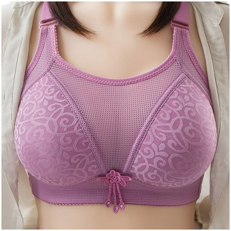 

TAIAOJING Steel Ring Thin Women s Bra Front Button Gathers Comfort Bra Bralette Bras
