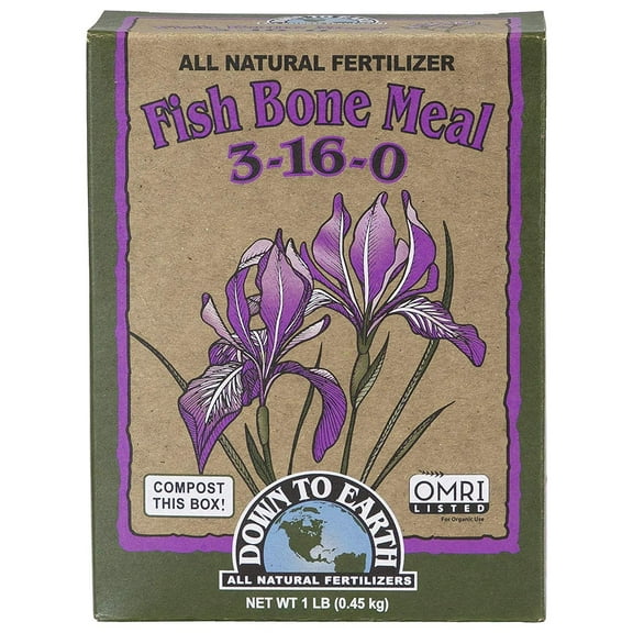 Down To Earth All Natural Fertilizers Fish Bone Meal 4-12-0, 1 lb Mini Box