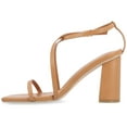 thumbnail image 2 of Journee Womens Lenorra Covered Block Heel Sandals, 2 of 9