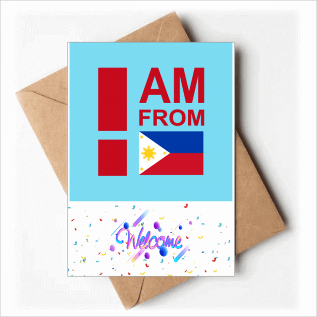 I Am From Philippines Art Deco Fashion Welcome Back Greeting Cards Envelopes Blank