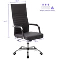 thumbnail image 3 of VICTONE Ribbed Office Chair High Back PU Leather Executive Conference Chair Adjustable Swivel Chair (Black), 3 of 7
