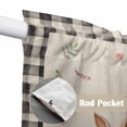 thumbnail image 2 of Easter Plaid Black Kitchen Window Curtains, Swag Curtains Valance for Bedroom Living Room Bathroom, Easter Basket Bunny Eggs Spring Leaves Rod Pocket Window Curtain Block Drapes 2 Panels 36"x63", 2 of 9