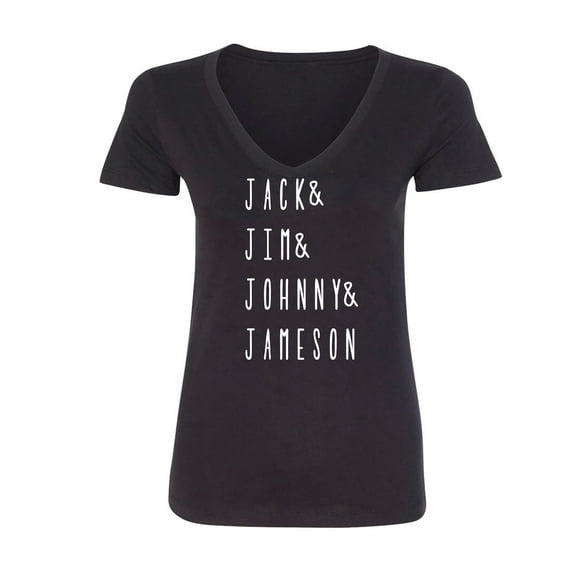 JACK & JIM & JOHNNY & JAMESON Womens V-Neck T-Shirt