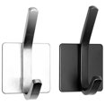 thumbnail image 1 of Stainless Steel Towel Robe Hook - No Drilling, Polished Surface (4pcs, Black/Silver), 1 of 5