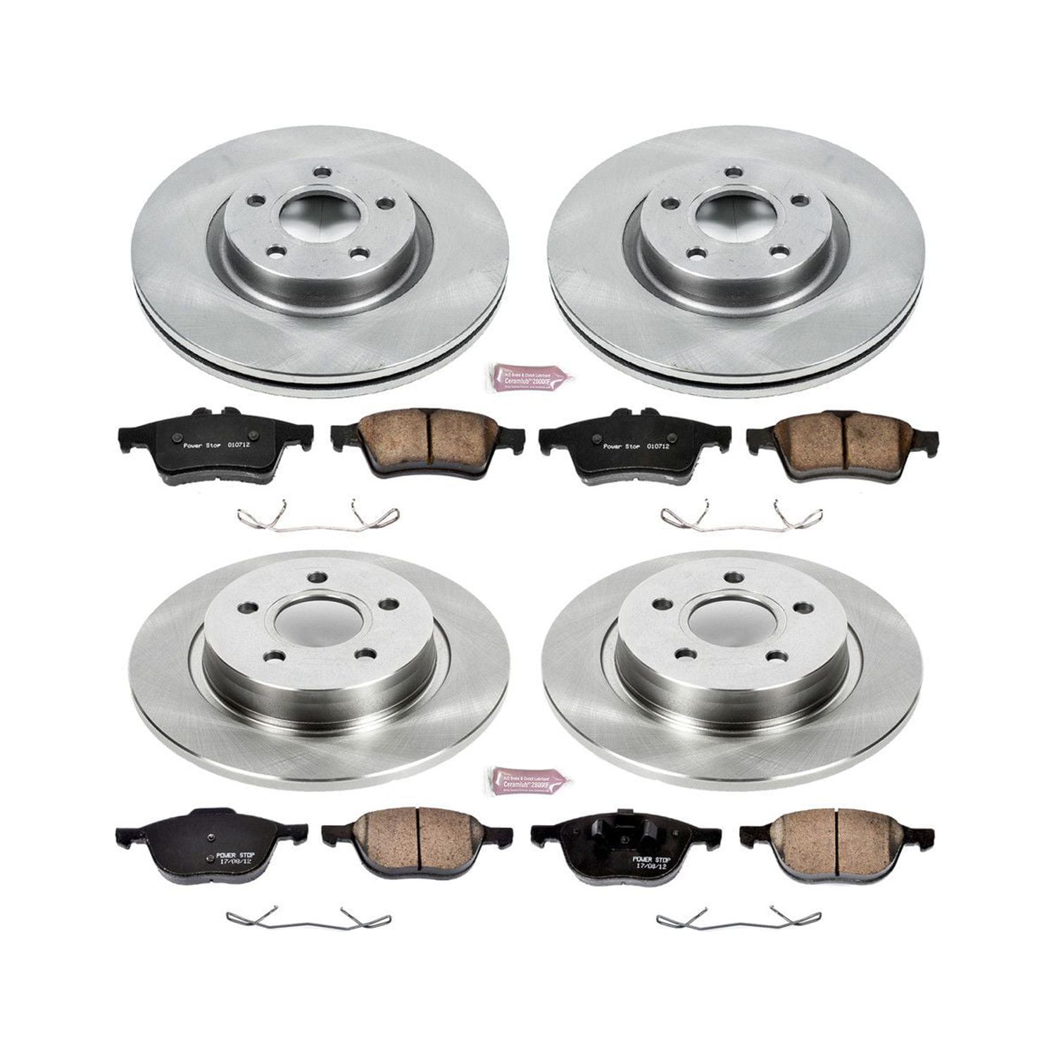 Power Stop Front and Rear Stock Replacement Brake Pad and Rotor Kit KOE4051