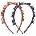 thumbnail image 1 of wonima11 2 Pack Clip Headband for Twisty Bangs, 90s Hair Accessories for Women with 8 Mini Clips, Braided Hair Clip Headbands for Y2K Fashion Styling, Black and Brown, 1 of 1