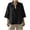 *Black, variant on VBVC Women's Linen Cotton Collared V-Neck Tunic , Ladies' 3/4 Sleeve Loose Oversized Blouse , Casual Summer Shirts For Women,Black,S-2XL